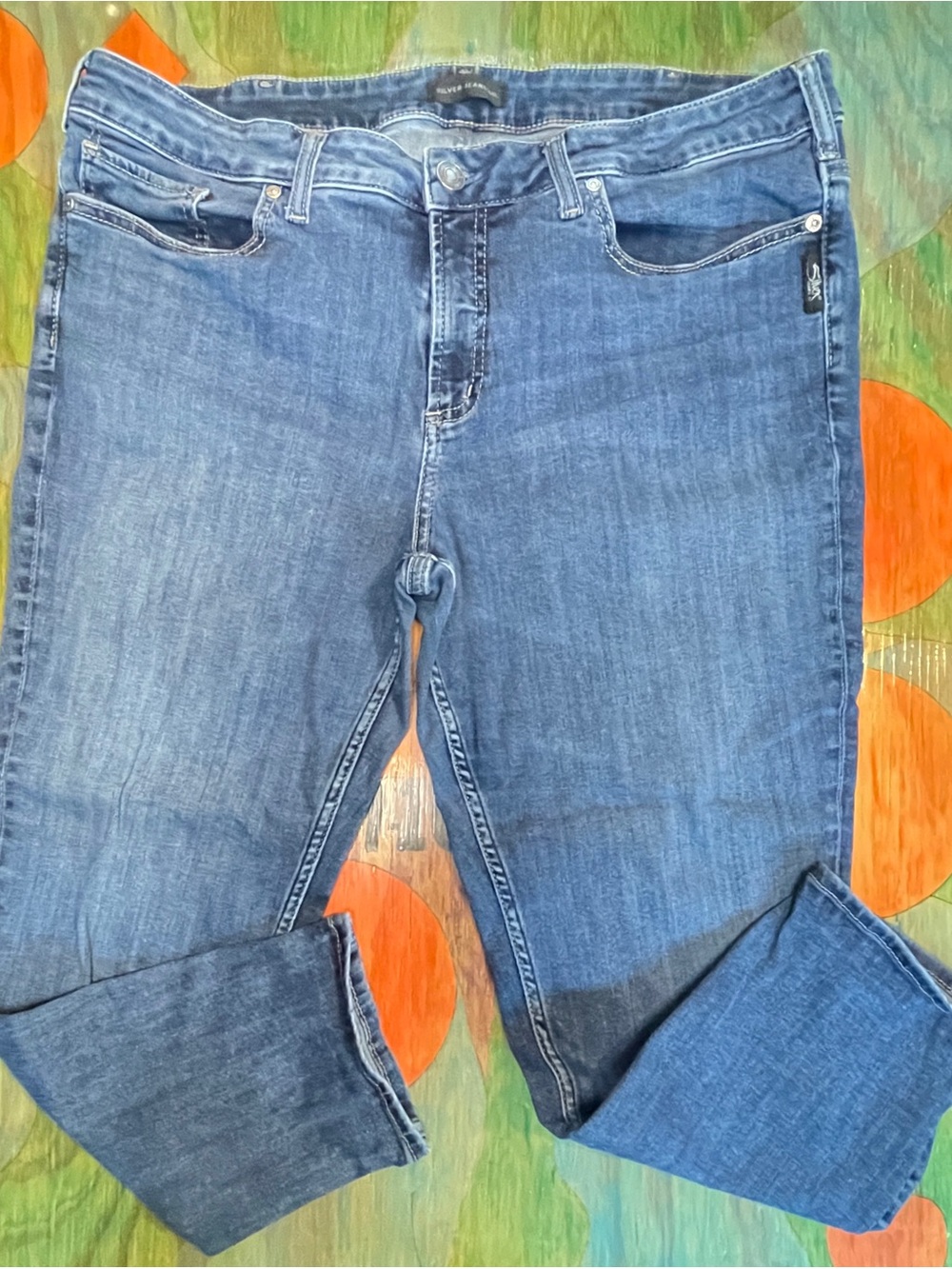 Silver Jeans Company Suki Skinny Crop Stretchy Women’s Blue Jeans Size 18 / L25